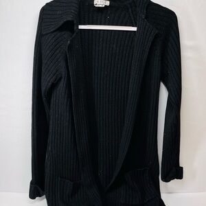 A. Byer Black‎ Ribbed Cardigan